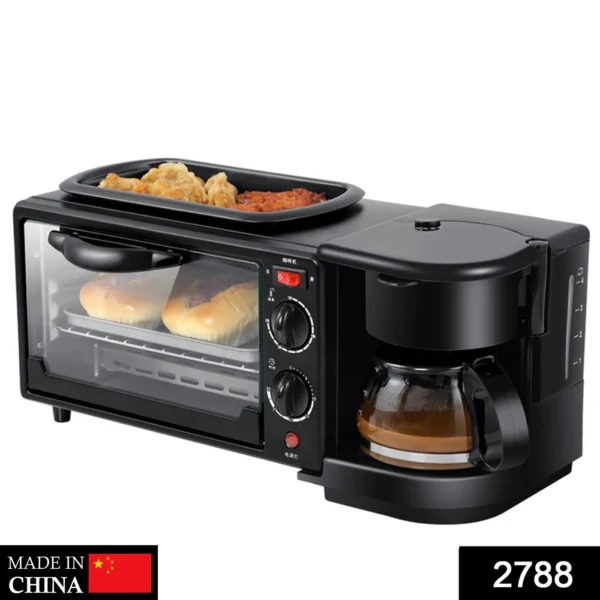 3 in 1 Breakfast Maker Portable Toaster Oven, Grill Pan & Coffee Maker Full Breakfast Ready at One Go - Image 7