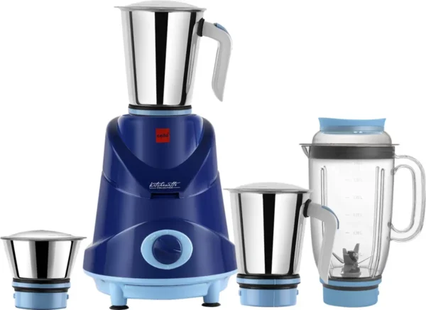 cello Imperia 750 W Juicer Mixer Grinder (Grind - N - Mix_ | 4 Jars | Blue)