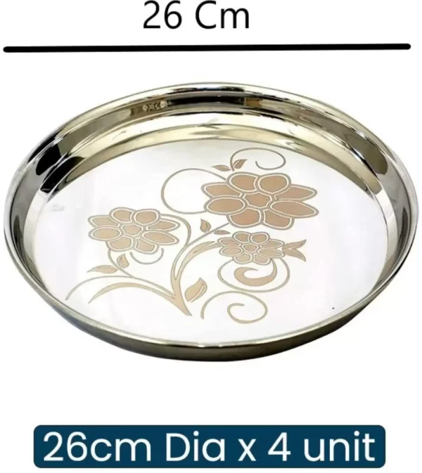 MB BROTHERS Laser Print, Flower-Design, Dinner Plate Set ( 26 cm) Dinner Plate - Image 2