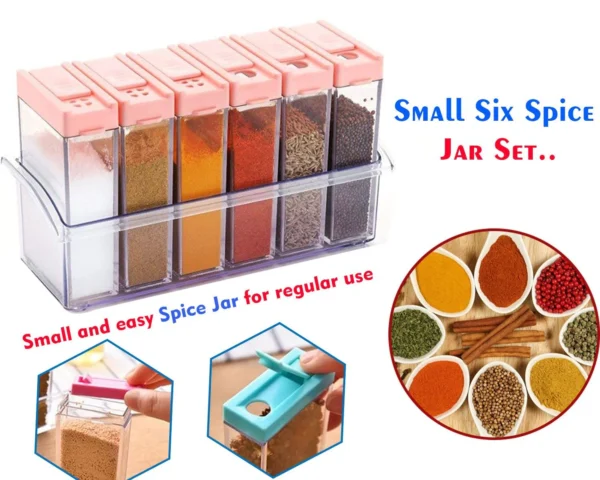 Plastic Spice Jars (6 pcs, 14x22x8cm, Multicolour) - Image 2